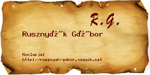 Rusznyák Gábor névjegykártya